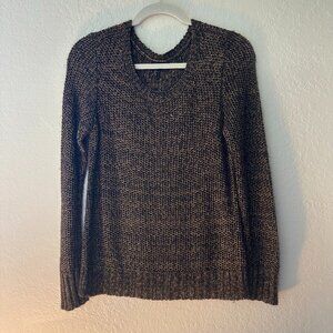EUC Eileen Fisher Black and Gold Sweater - Made in USA - Size Small